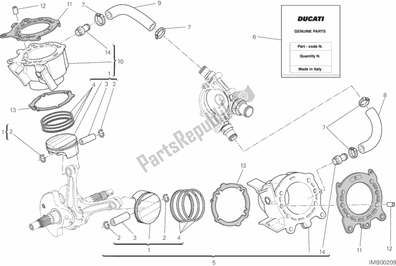 Tutte le parti per il Cilindri - Pistoni del Ducati Diavel FL 1200 2015